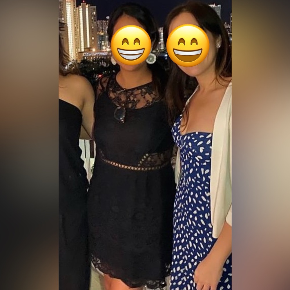 Chic Mango Black Lace Sheer Dress M